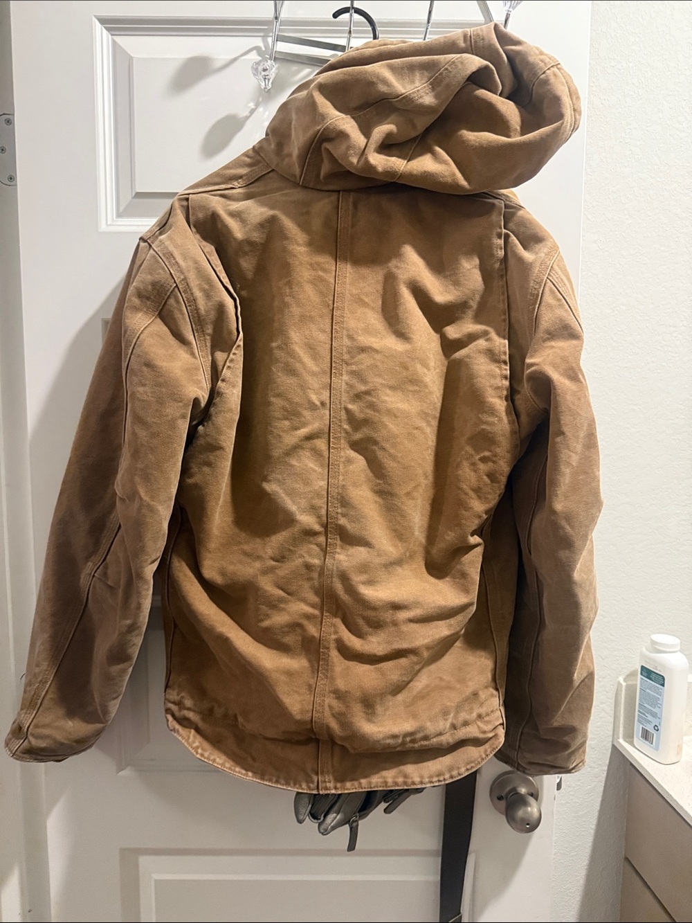 Carhartt Tan Hooded Canvas Work Jacket - Picture 4 of 4
